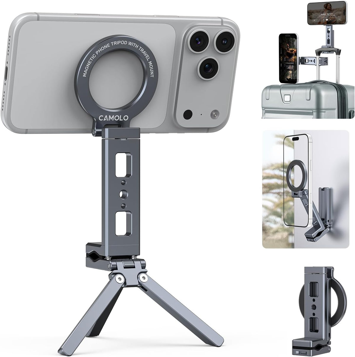 MagTrio magnetic phone holder with tripod