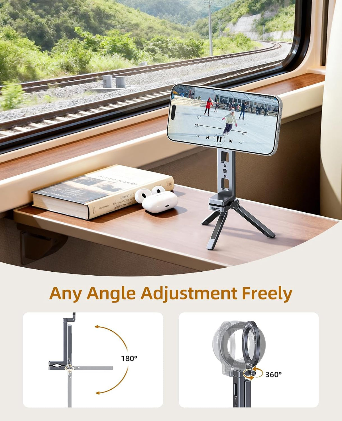 MagTrio magnetic phone holder with tripod