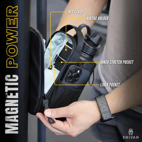 Magnetic Gym Bag With Water Bottle Holder