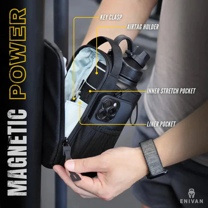 Magnetic Gym Bag With Water Bottle Holder