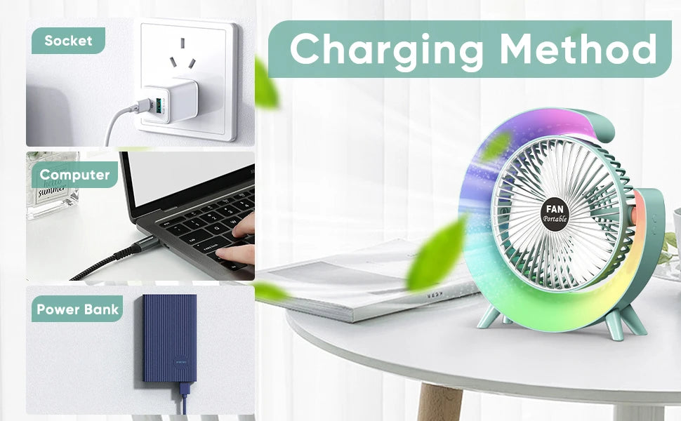 Colorful RGB Lighting Fan