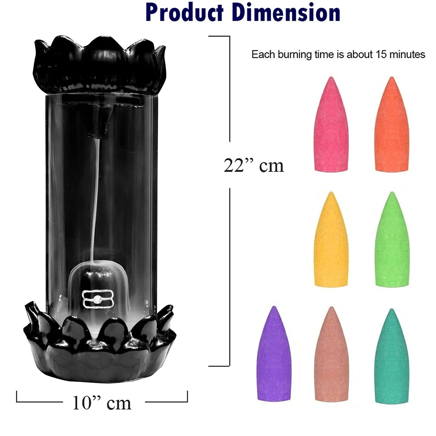 Shiv Ling Smoke Fountain with 30 Backflow Incense Cones
