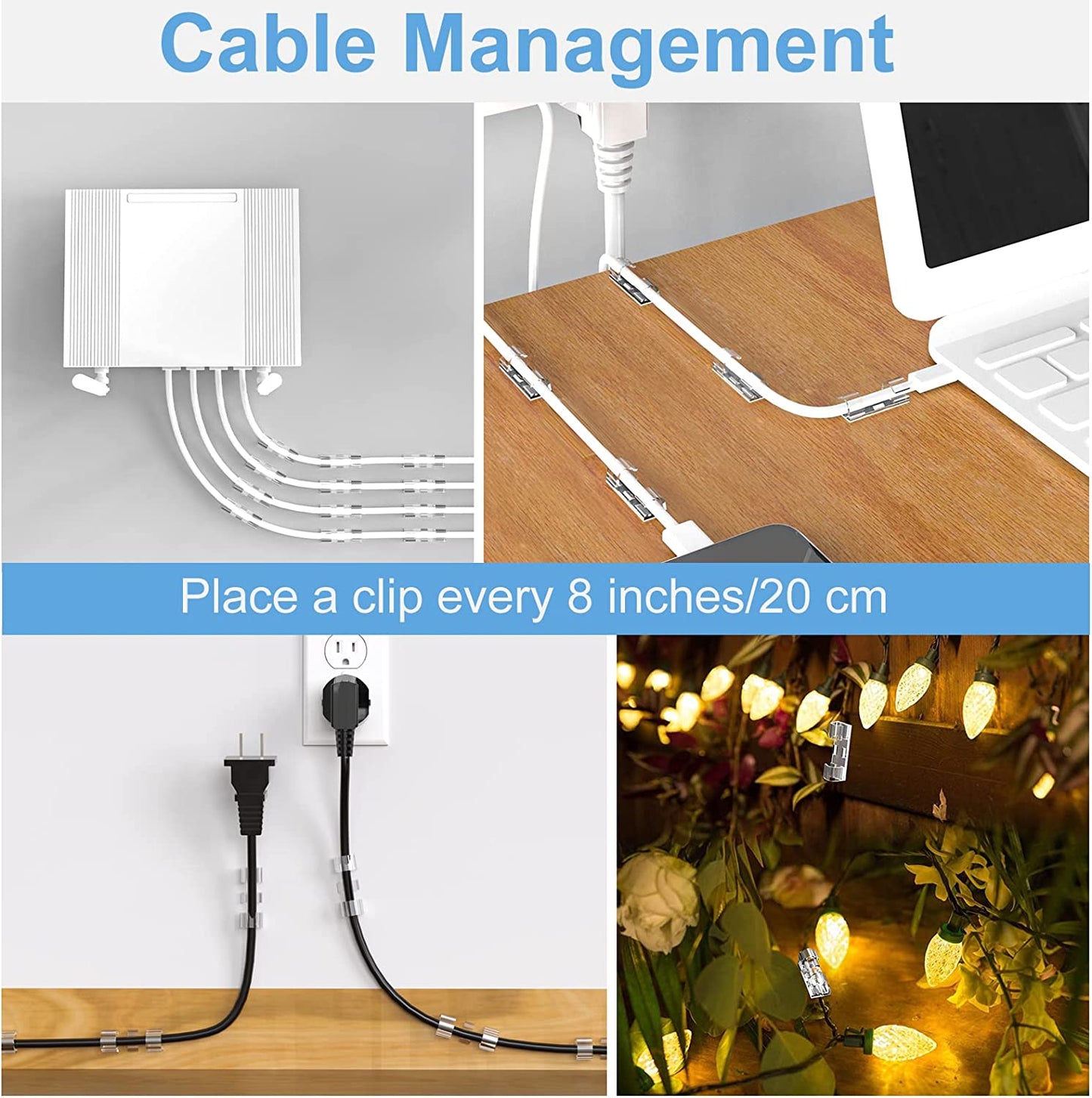 40 Pcs Self Adhesive Cable organizer Clips