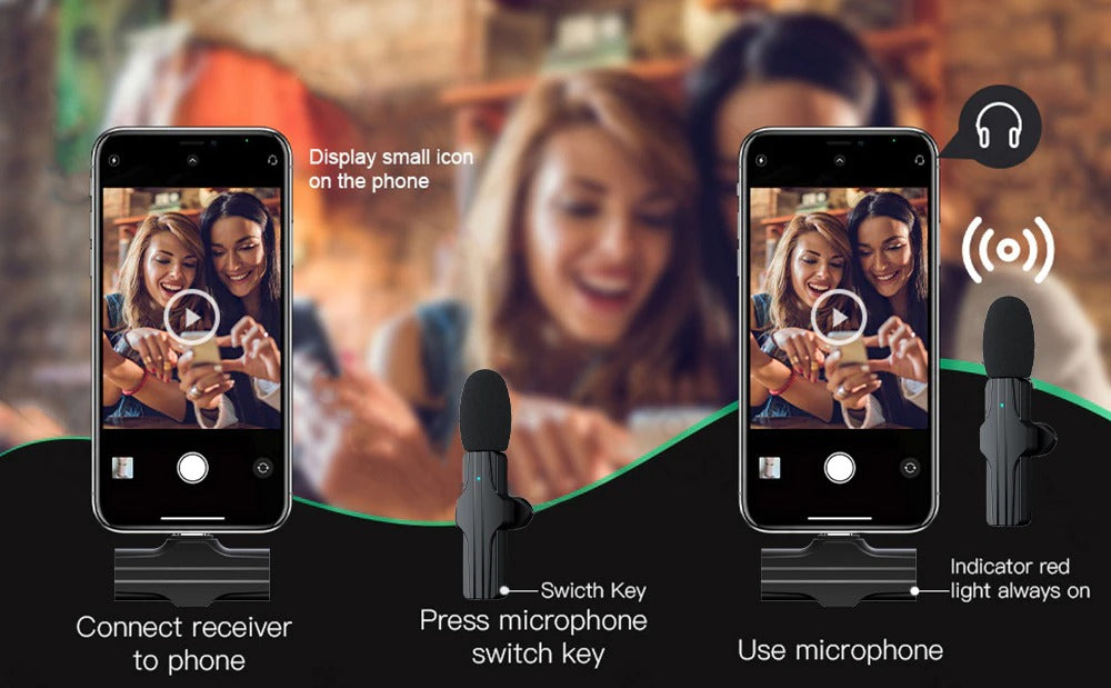 WIRELESS MOBILE MICROPHONE (One Year Warranty)
